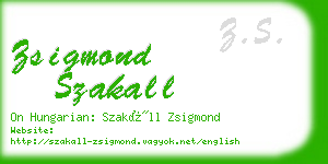 zsigmond szakall business card